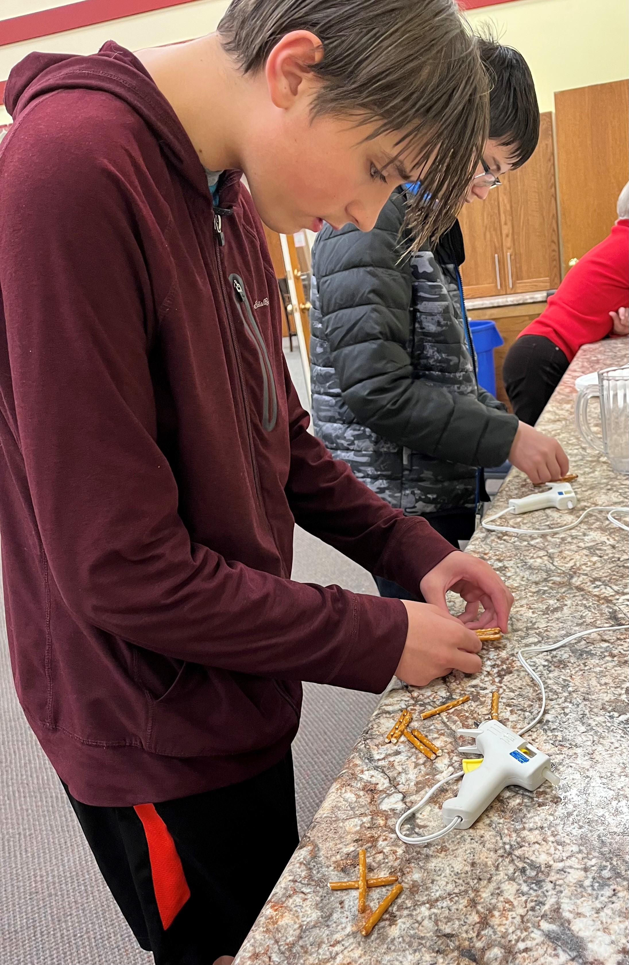 Making the Manger for baby Jesus!