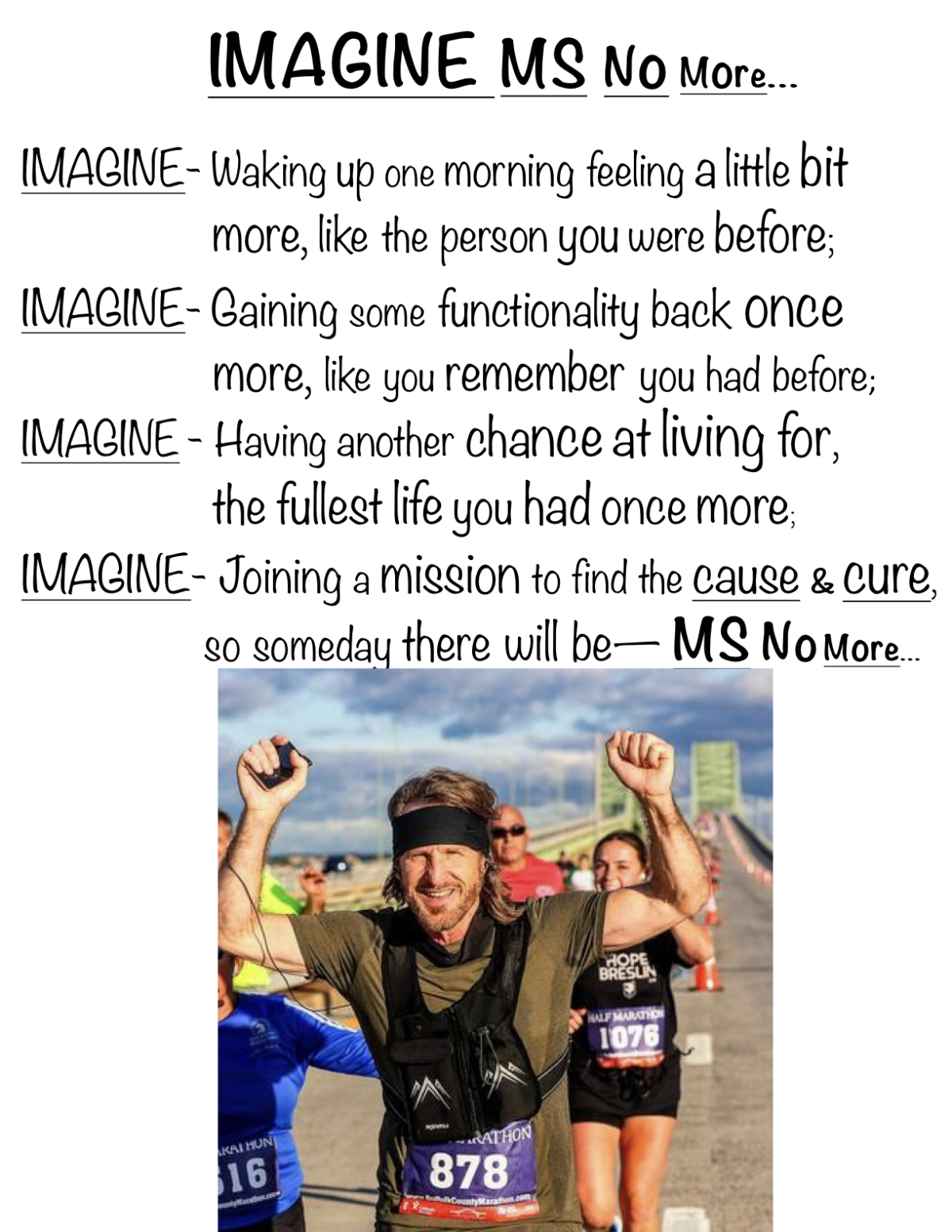 COME JOIN OUR JOURNEY WITH “THE TISCH MS RESEARCH CENTER OF NY” TO HELP FIND A CAUSE & A CURE!