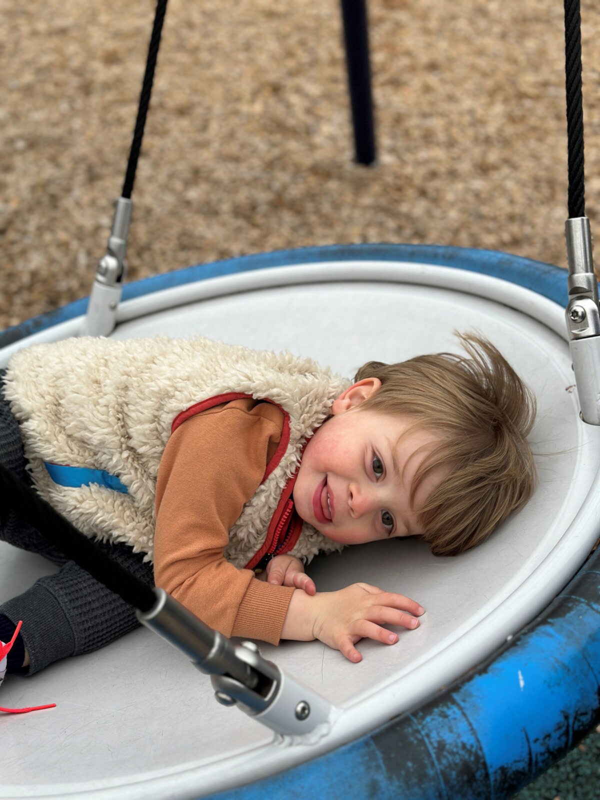 Harry on the playground at Osgood Elementary School, where he attends their integrated preschool program.
