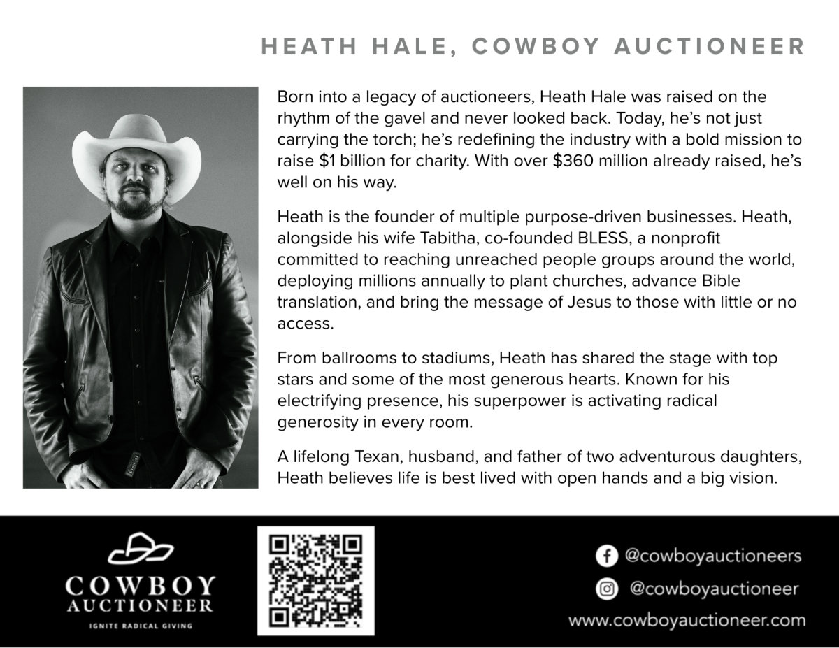 37th annual Bandana Ball Live Auction will be hosted by Heath Hale, Cowboy Auctioneer and the Cowboy Ringmen