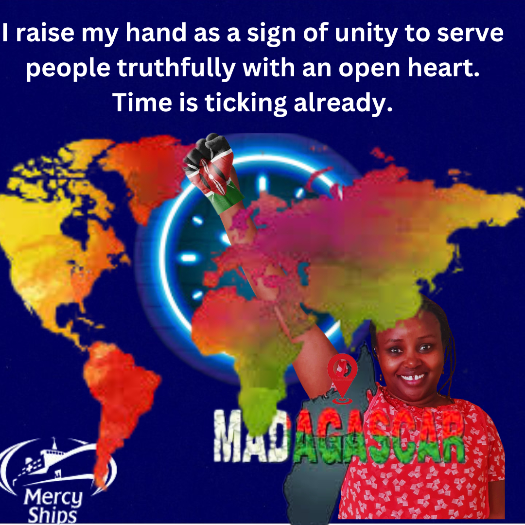 As a crew member, I enthusiastically raise my hand to indicate my readiness.