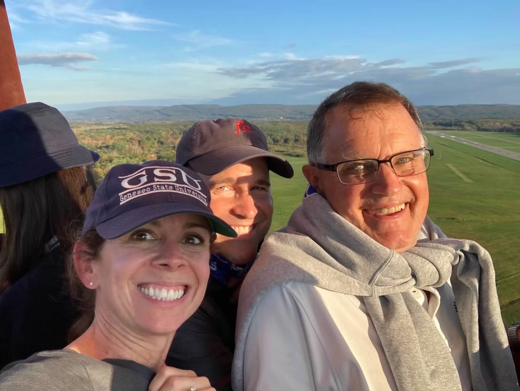 Checking off "hot air balloon ride" on his bucket list.