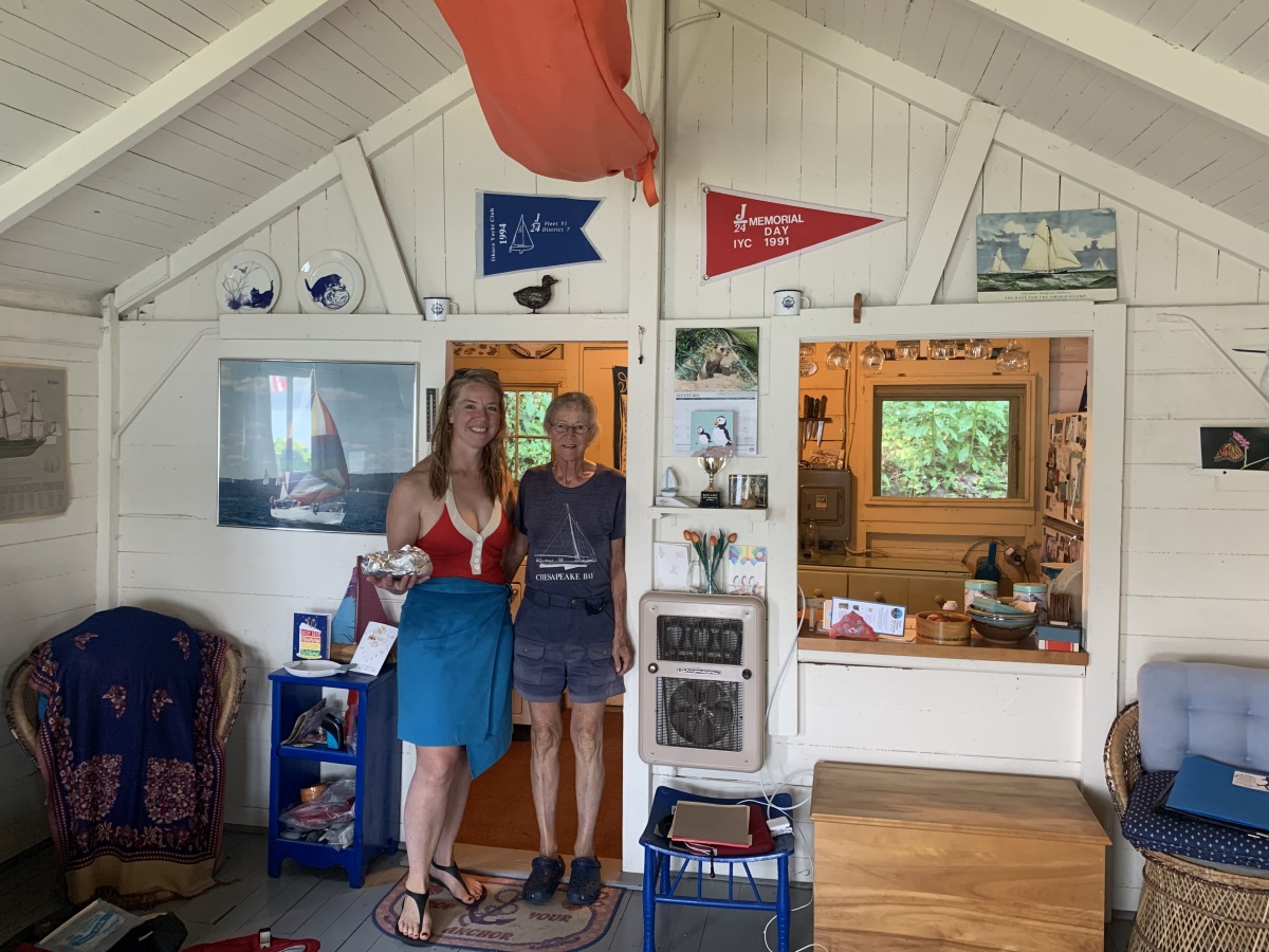 Clare and I in her lakeside "Shack"