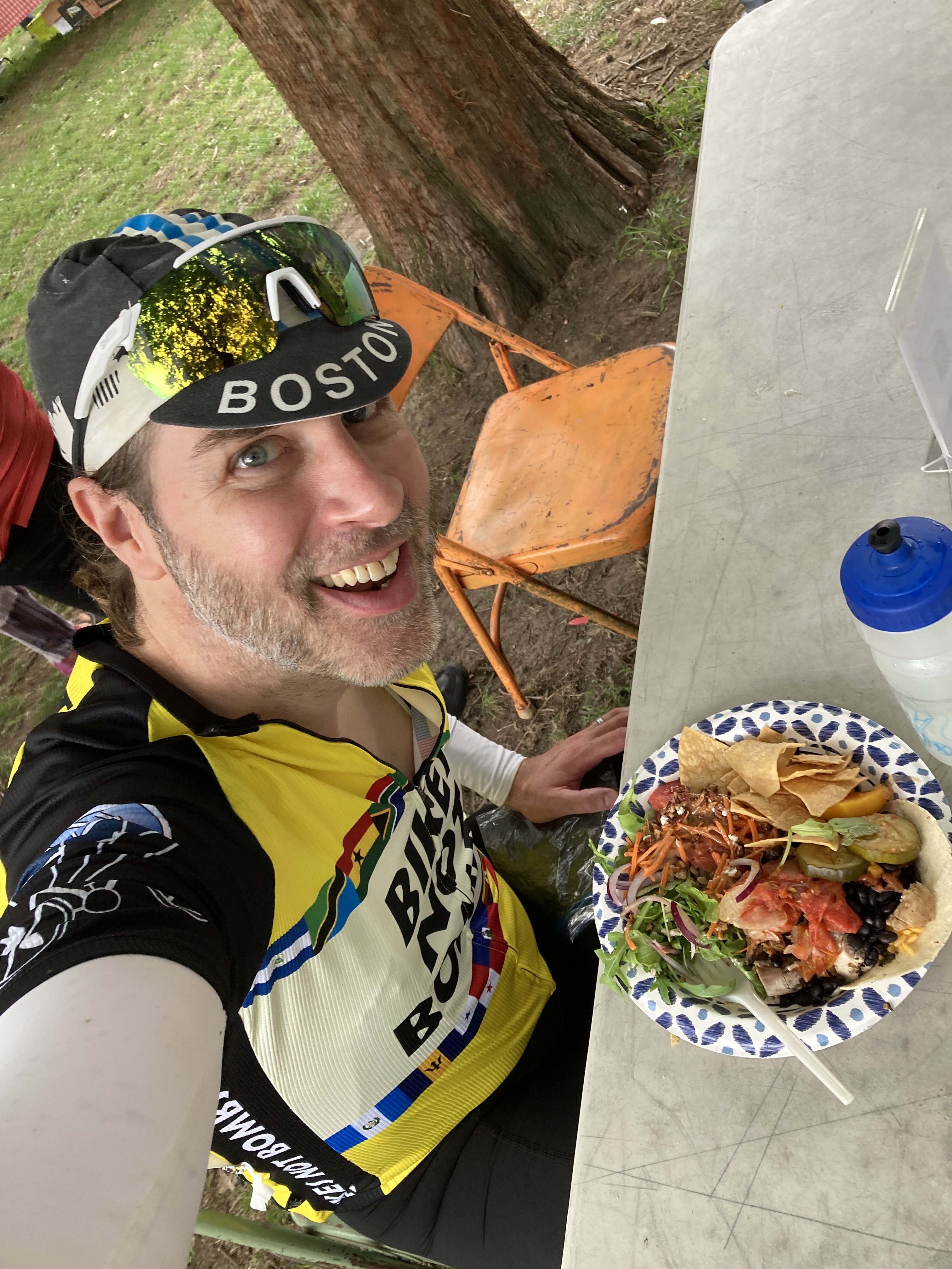 Enjoying the delicious food at the end of the 2022 Bike-A-Thon