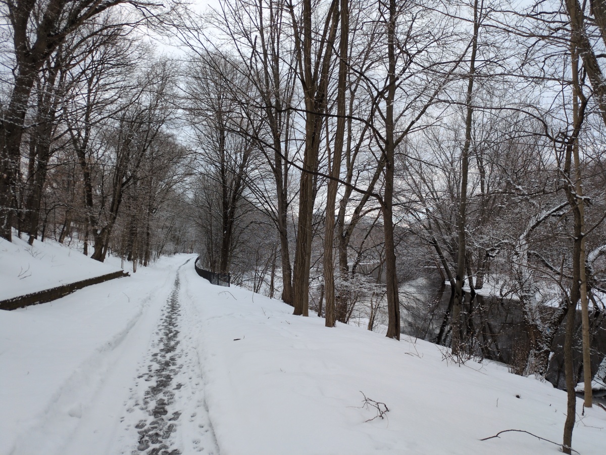 A snow-covered bike path on last Sunday's training ride