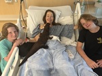 Post Operation Fun with Family - and "Pebbles" the Komodo Dragon