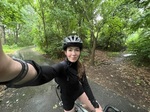 Biking in the rain along the Charles River