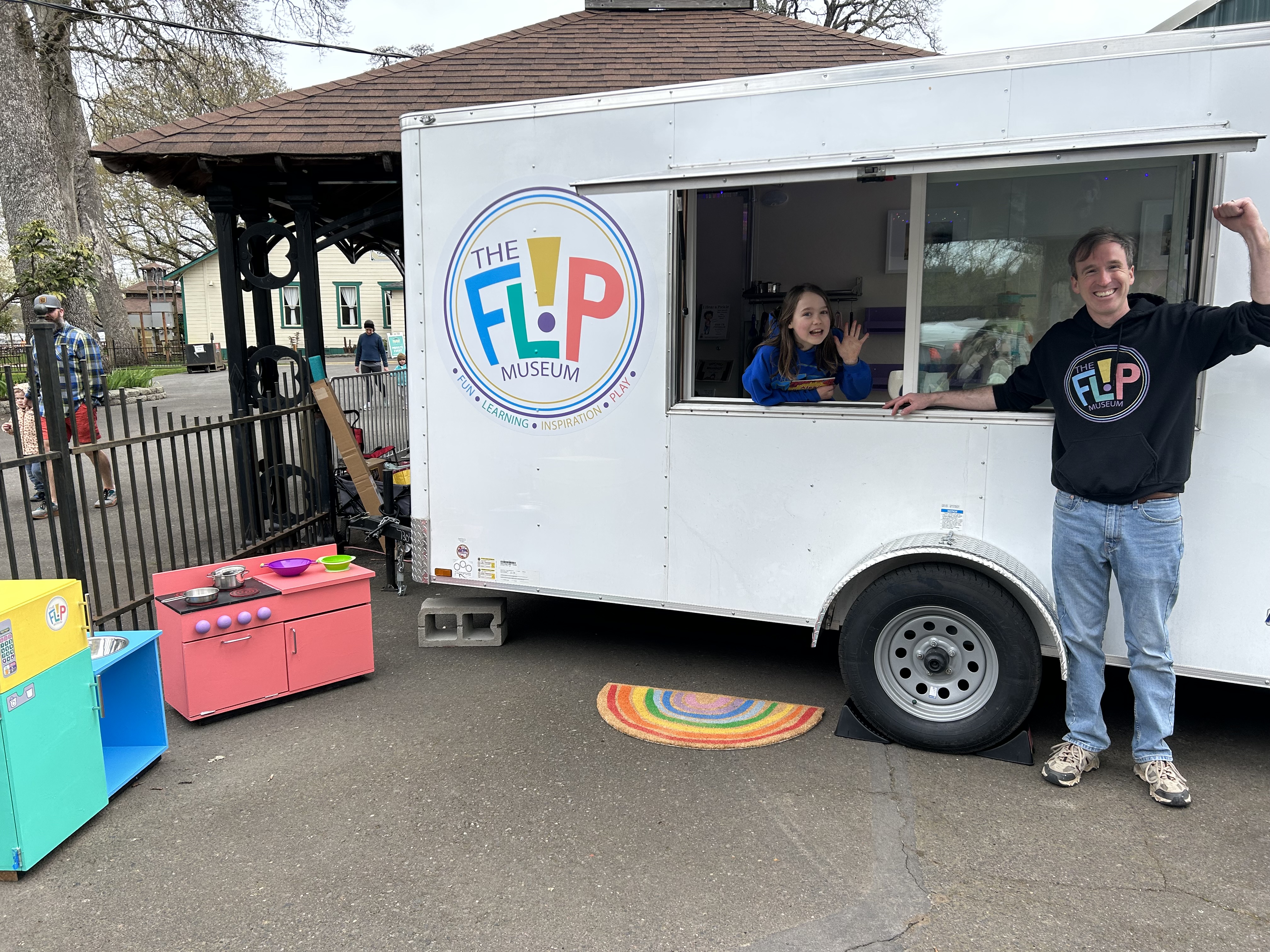 When the mobile food cart is open, it is time for a play party!