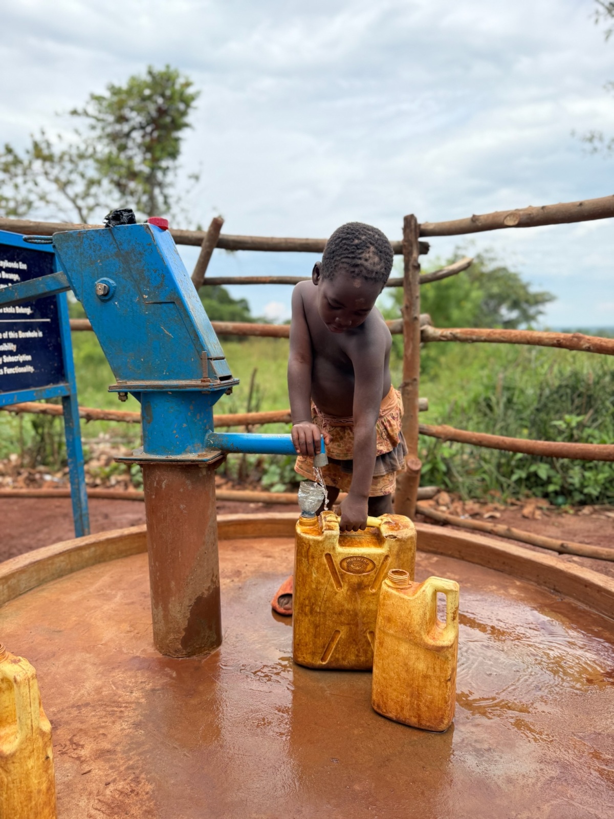 Handpump in rural African village
