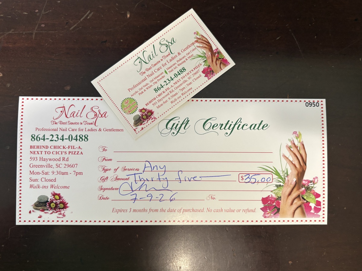 $35.00 to The Nail Spa