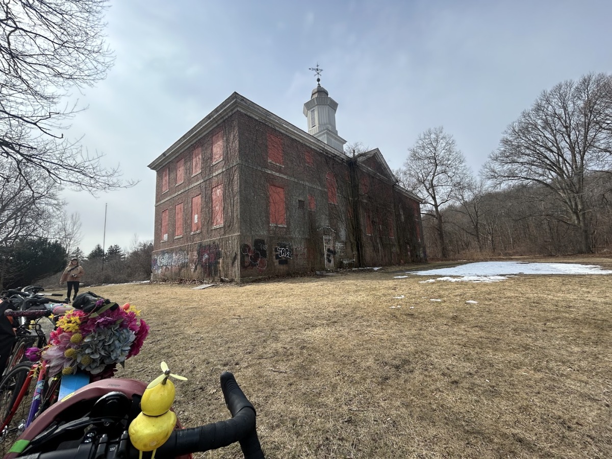 duck at abandoned building