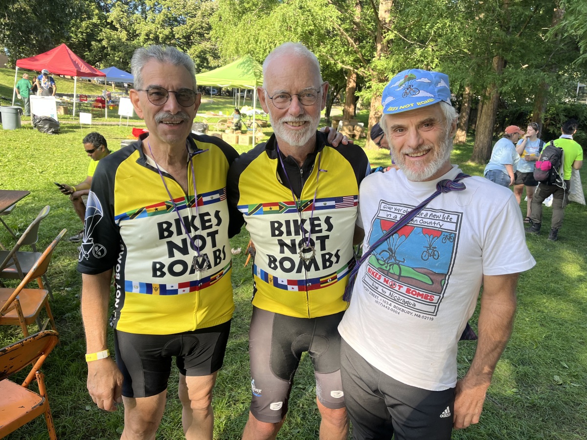 With Rich Giordano and BNB co-founder Carl Kurz (in vintage t-shirt) after last year's ride.