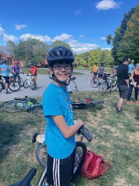 Kai at the rest stop during Bike-a-Thon 2024!