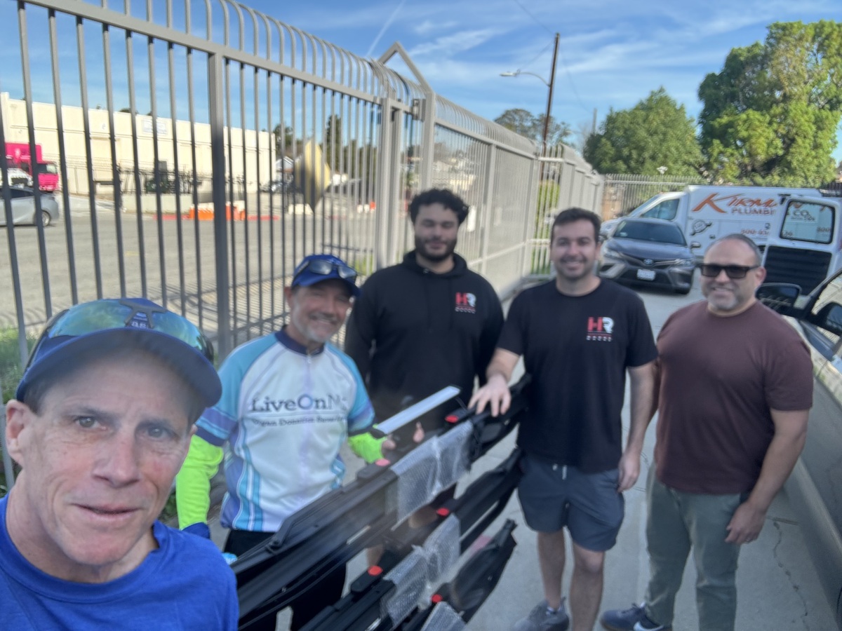 Picking up donated bike racks from Hollywood Racks - THANK YOU