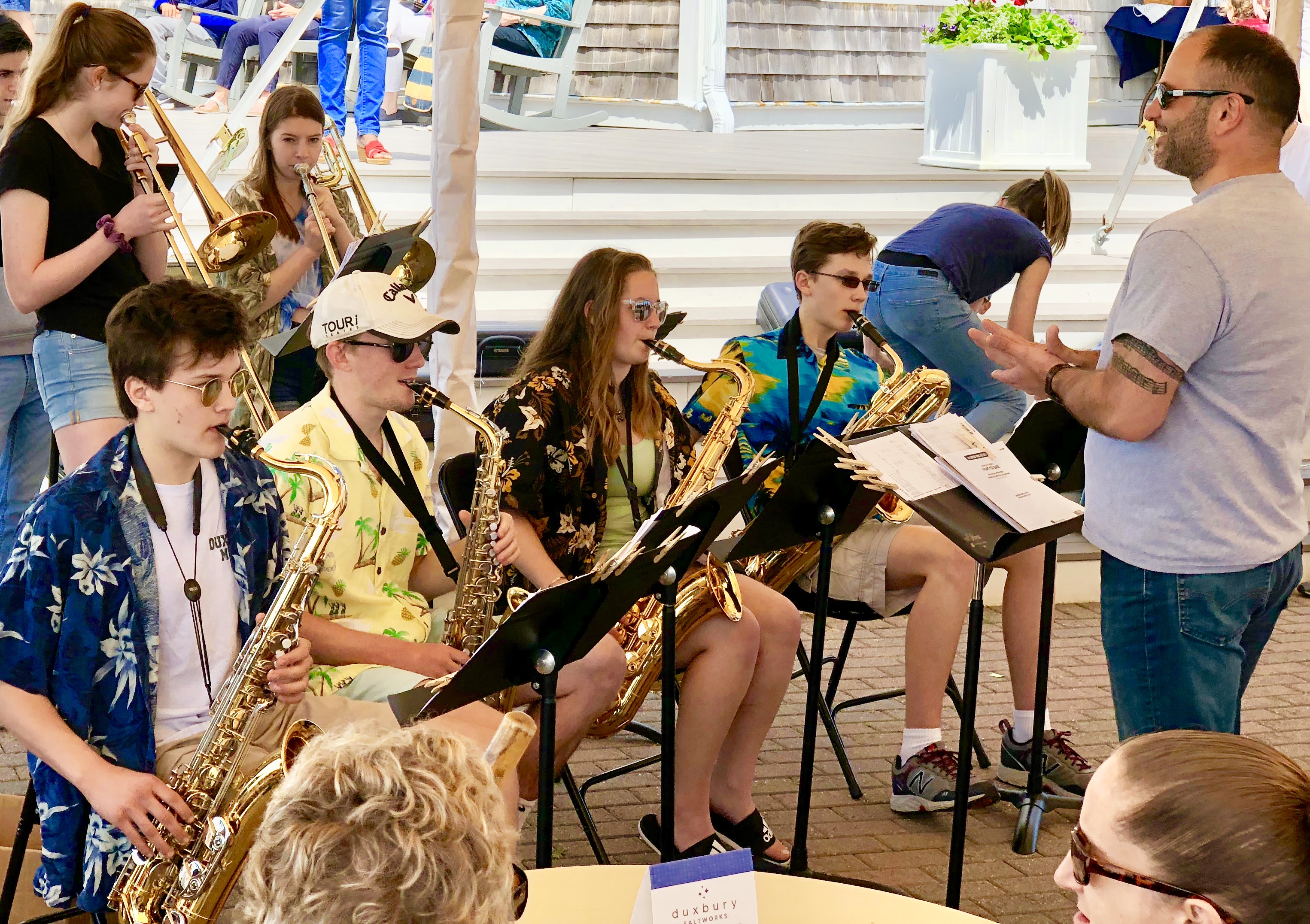 Duxbury High School Jazz Band entertain attendees at Family Day
