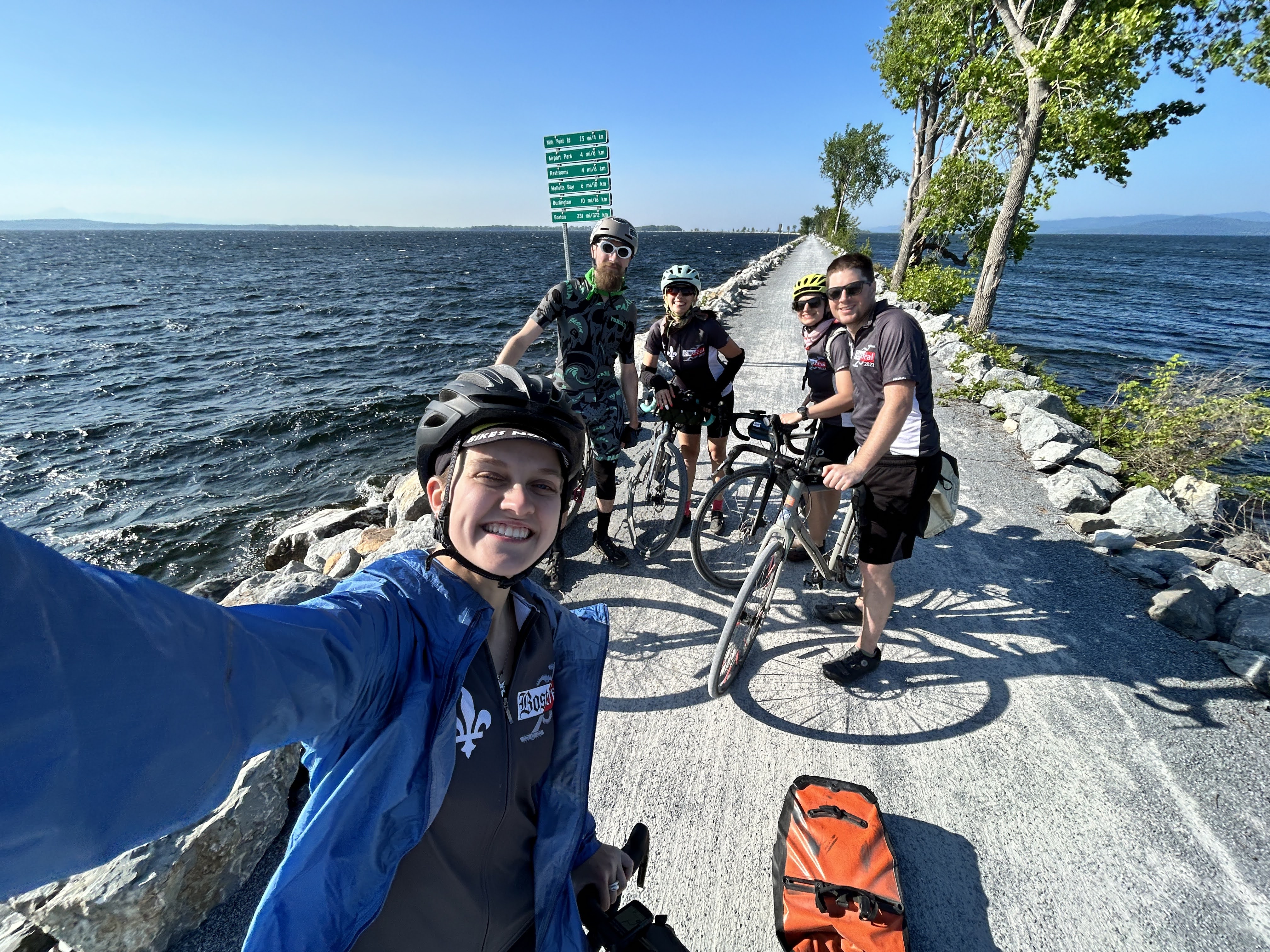 Team Selfie waiting for the bike ferry