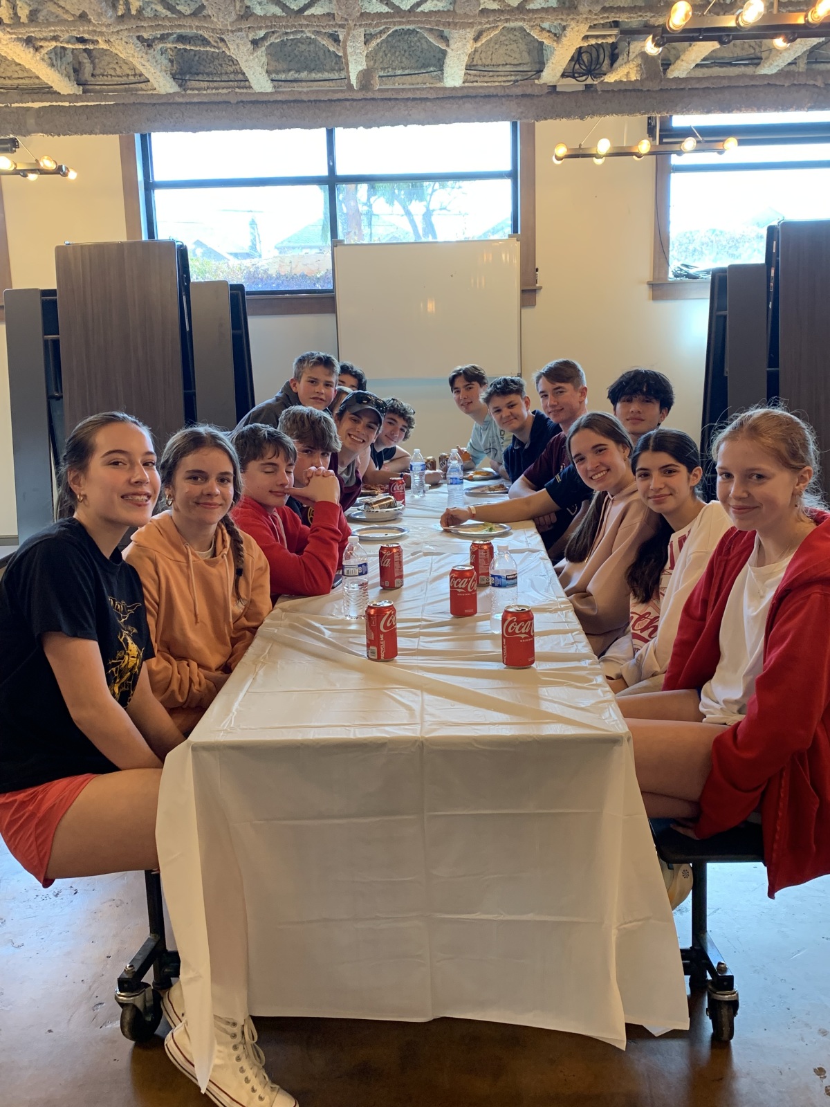 sharing lunch after the Plunge