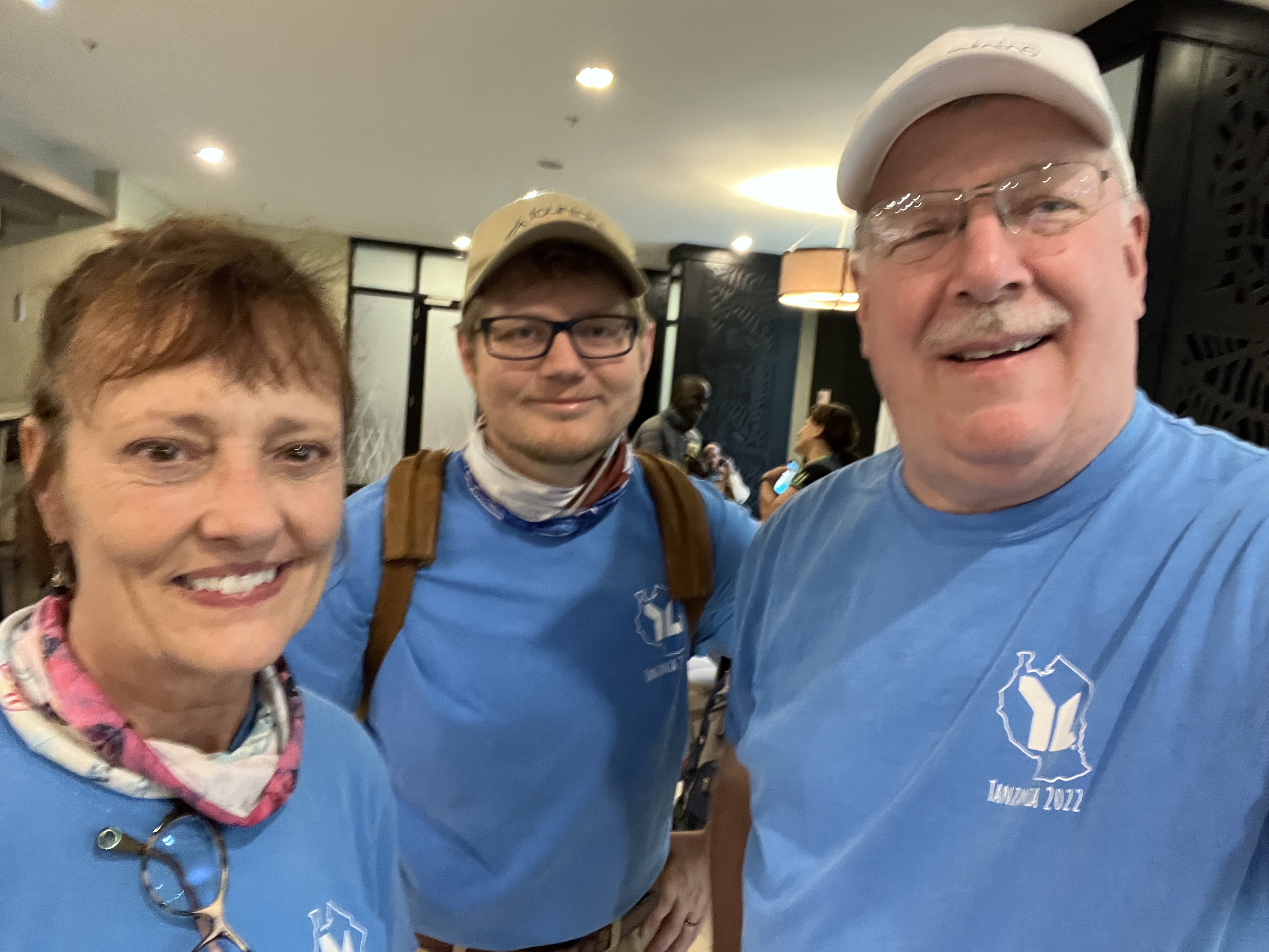 Kathy, Dr. Guy and Bill getting ready to serve in Tanzania 2022