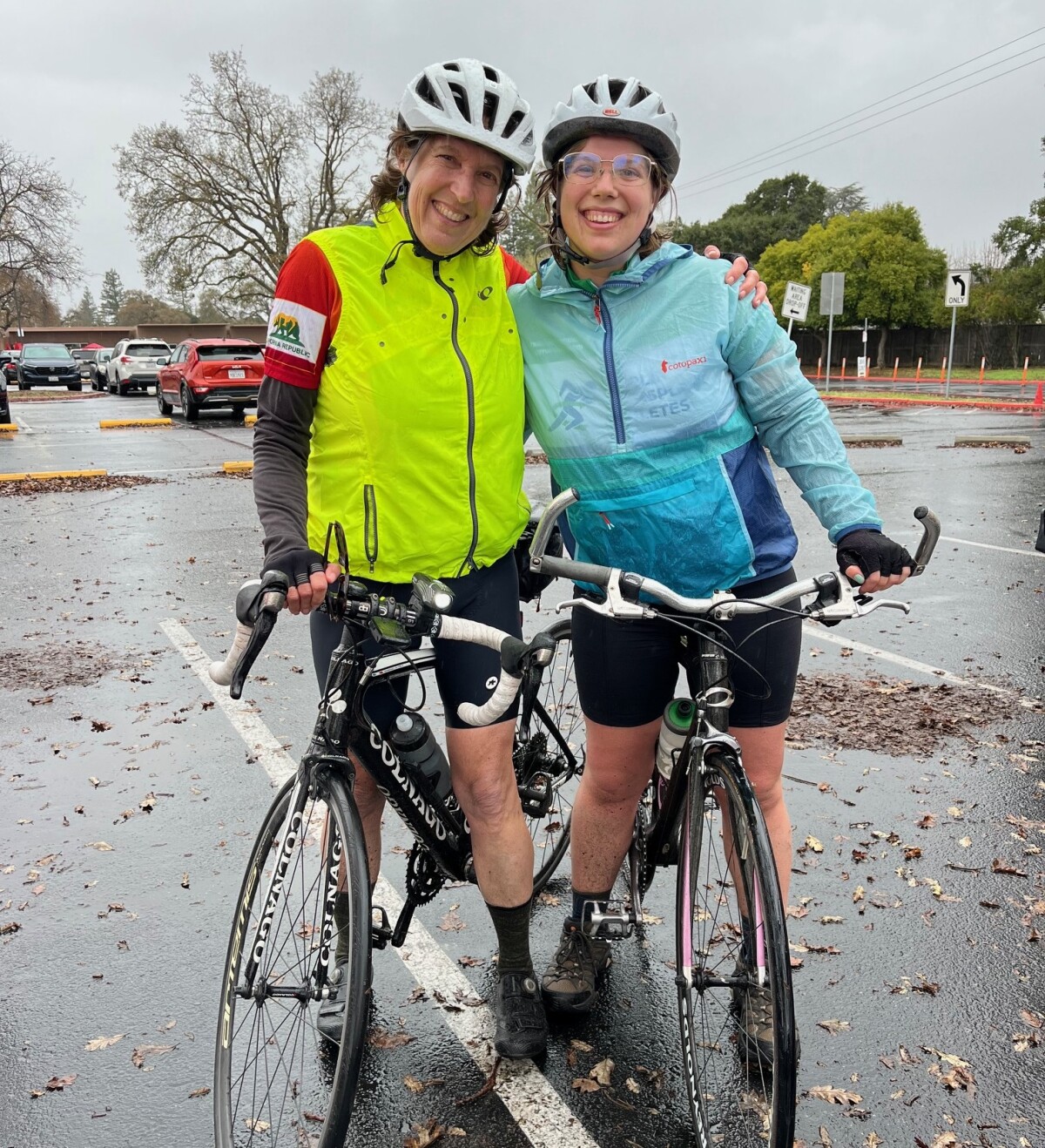 My mom and I on a ride in Palo Alto