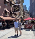 My Husband and I in front of the Union Oyster House, Boston, MA