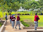 Students heading to class on our newly paved walkways - ensuring accessibility for all 