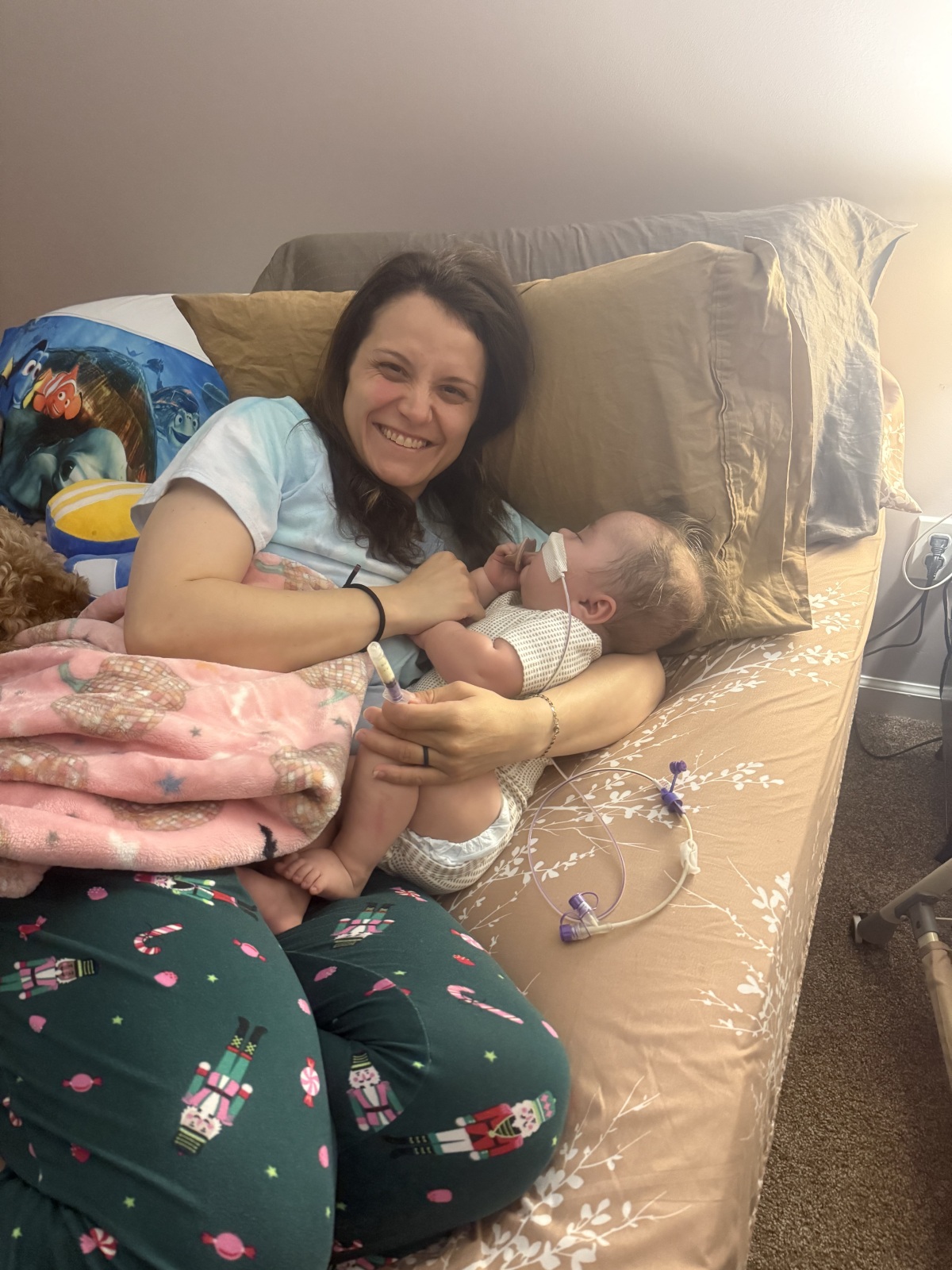 Mama Finally Getting To Hold Him In The Bed At HOME