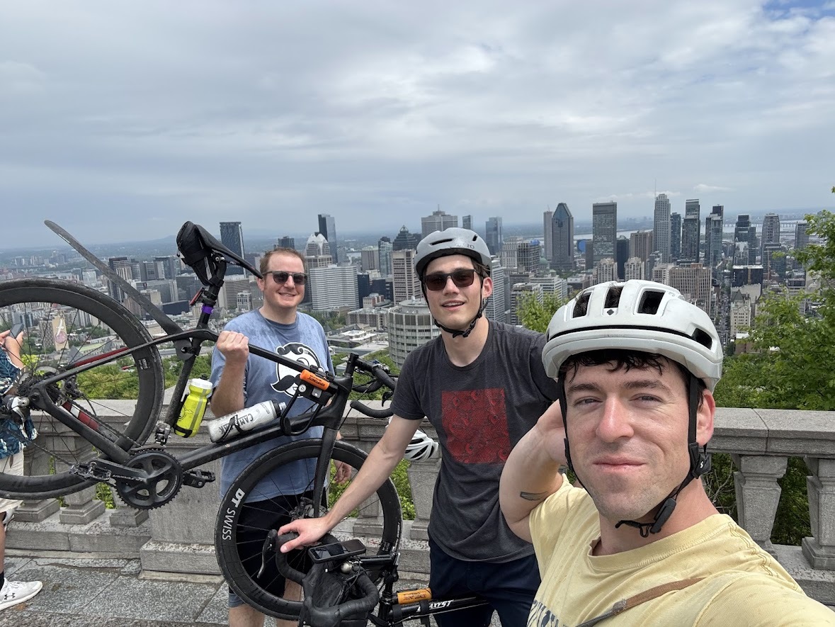 Me and some fellow riders at the top of Mont Royal in Montreal