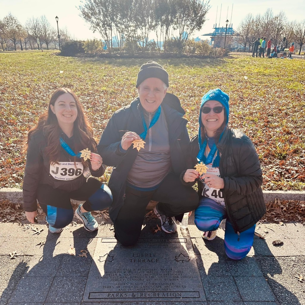 With my parents after the Sri Chimnoy Turkey Trot in Flushing-Meadows Corona Park, Thanksgiving 2021