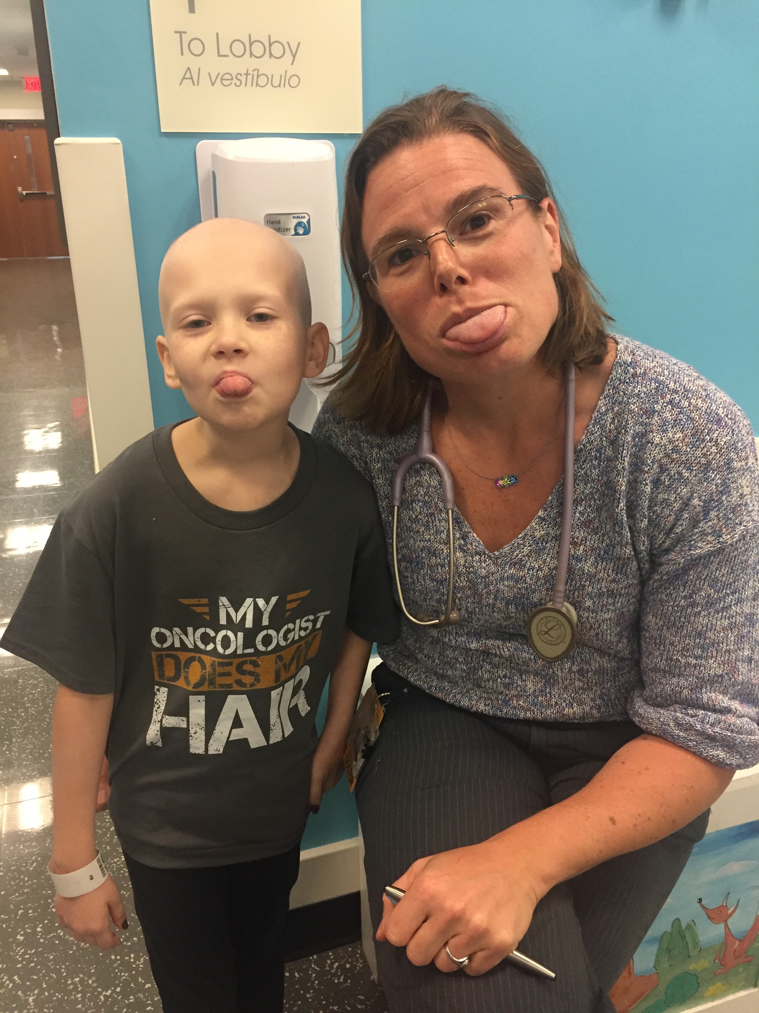 There's nothing like a bond between a kid with cancer and her oncologist!!