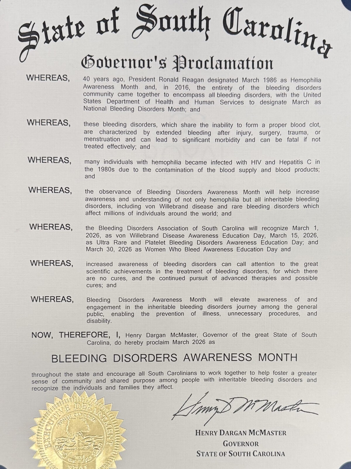 2026 State of South Carolina Proclamation