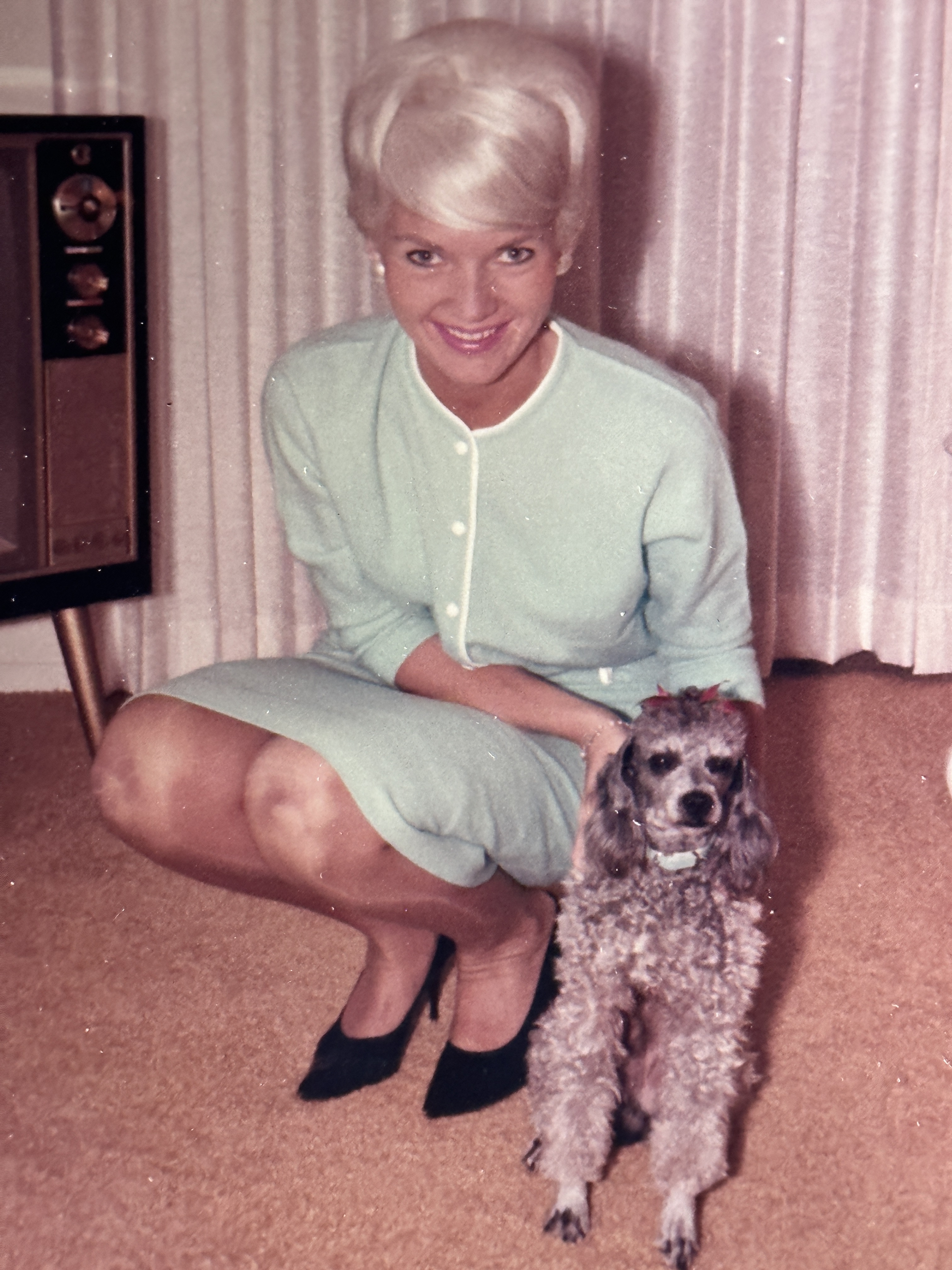 Carole and her mini poodle in the 1960’s!