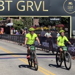 Santi and his Dad crossing the finish line at the 2024 SBT GRVL Race