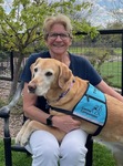 Temple, Retired Breeder-current Therapy Dog and Karen Riggs