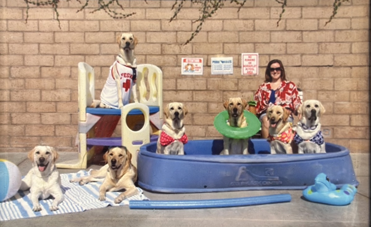 Prim learning Southern California beach skills with her pals