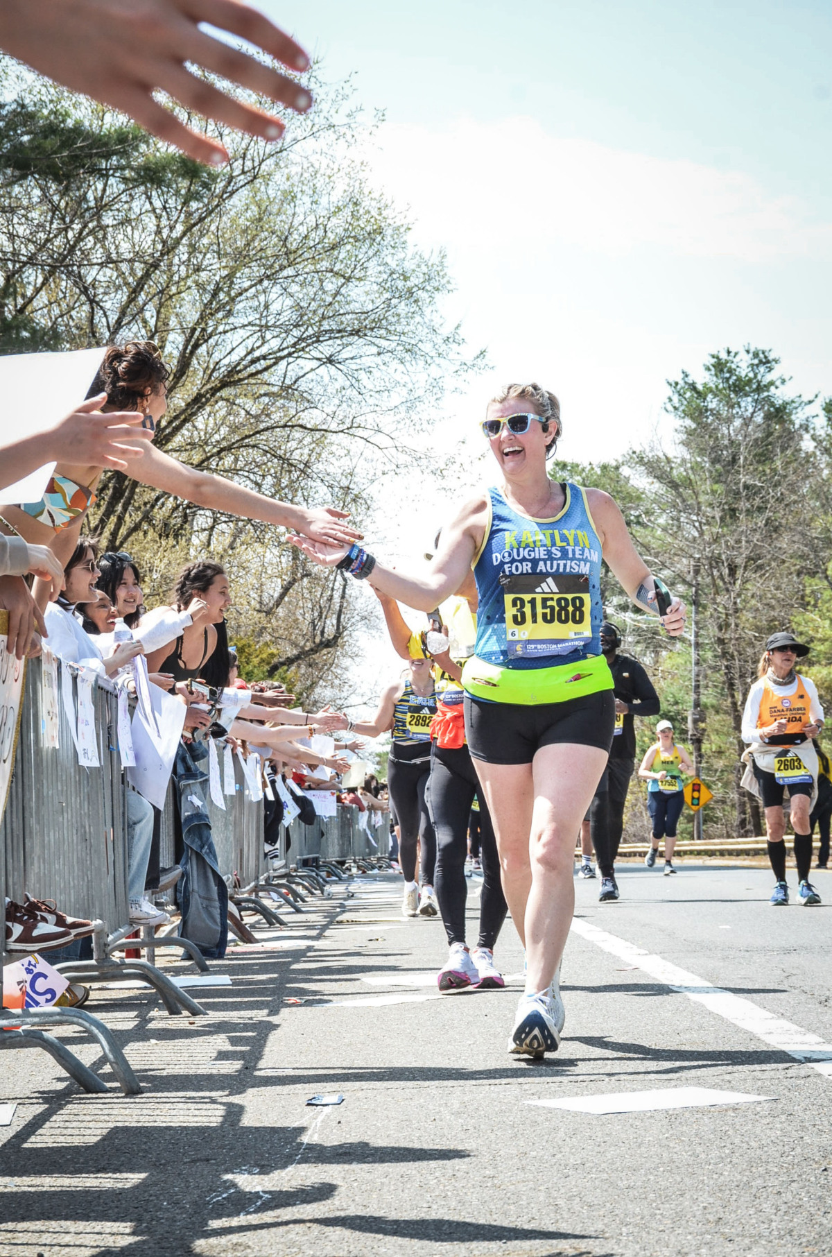 Wellesley Scream Tunnel - much needed high fives in Boston!
