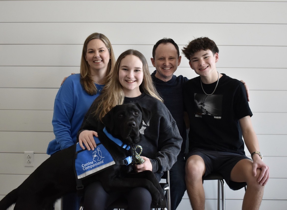 Celine & Addilyn with Facilitators Mom & Dad & Brother Keegan