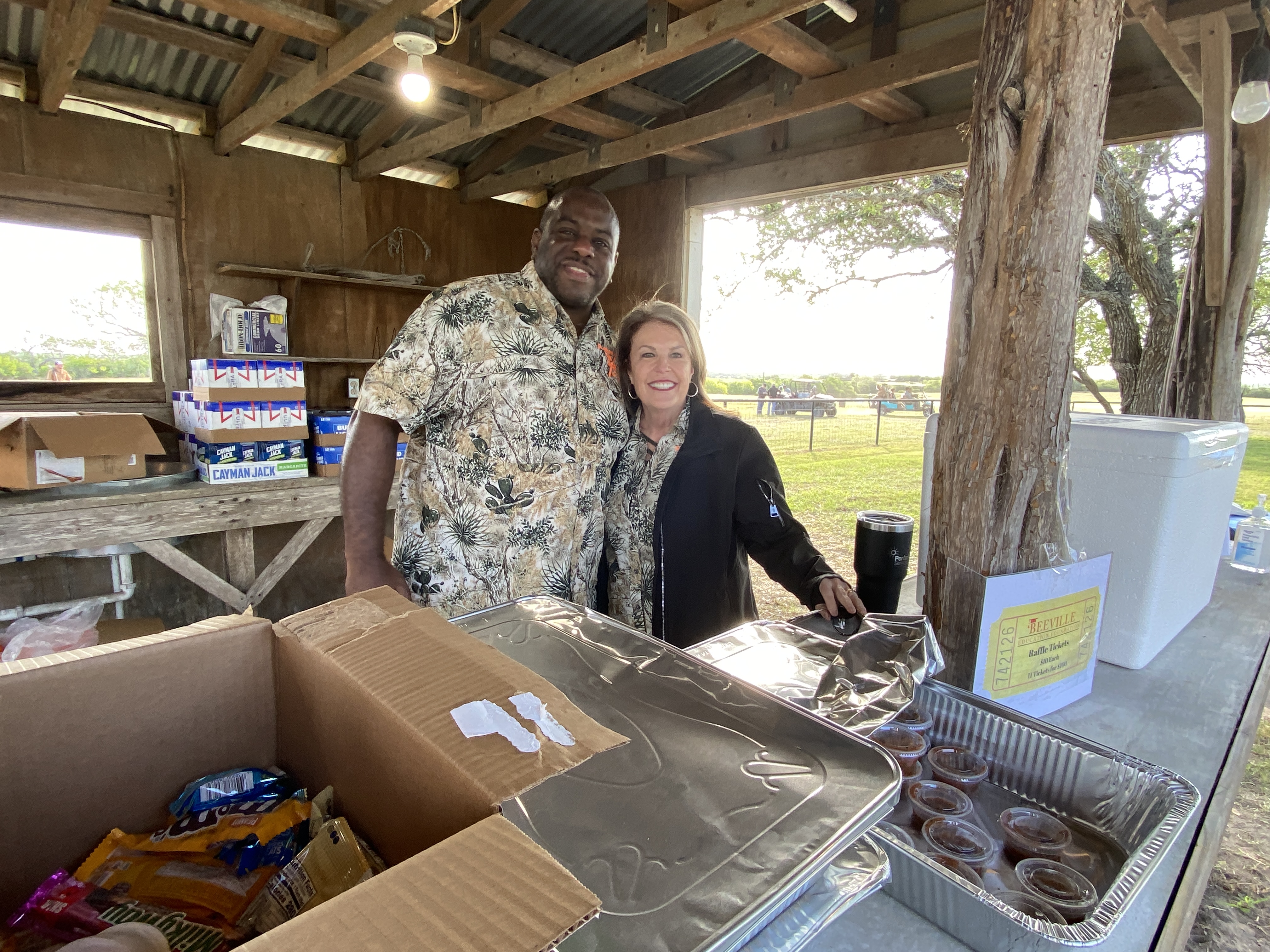 Beeville ISD Superintendent Fanning and VP of Development Bonnie Schendel Serve Breakfast to Our Guests