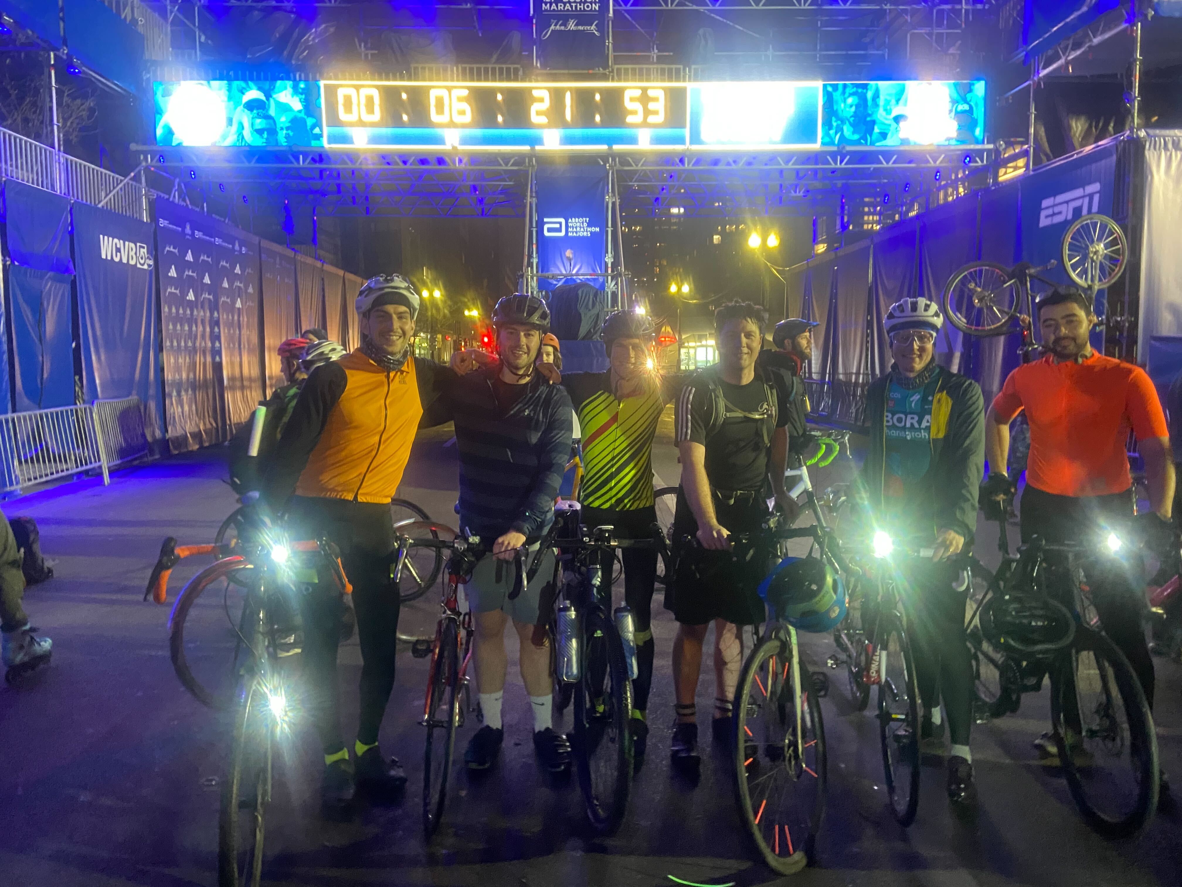 Bumping into Bostreal Riders on the Midnight Marathon Ride