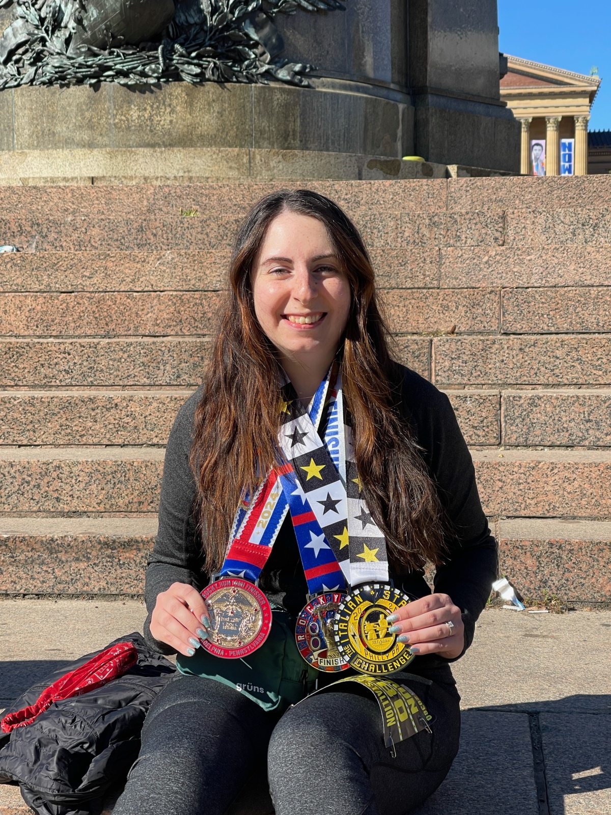 Feeling like an olympic athlete after the oh-so-challenging Rocky Run!