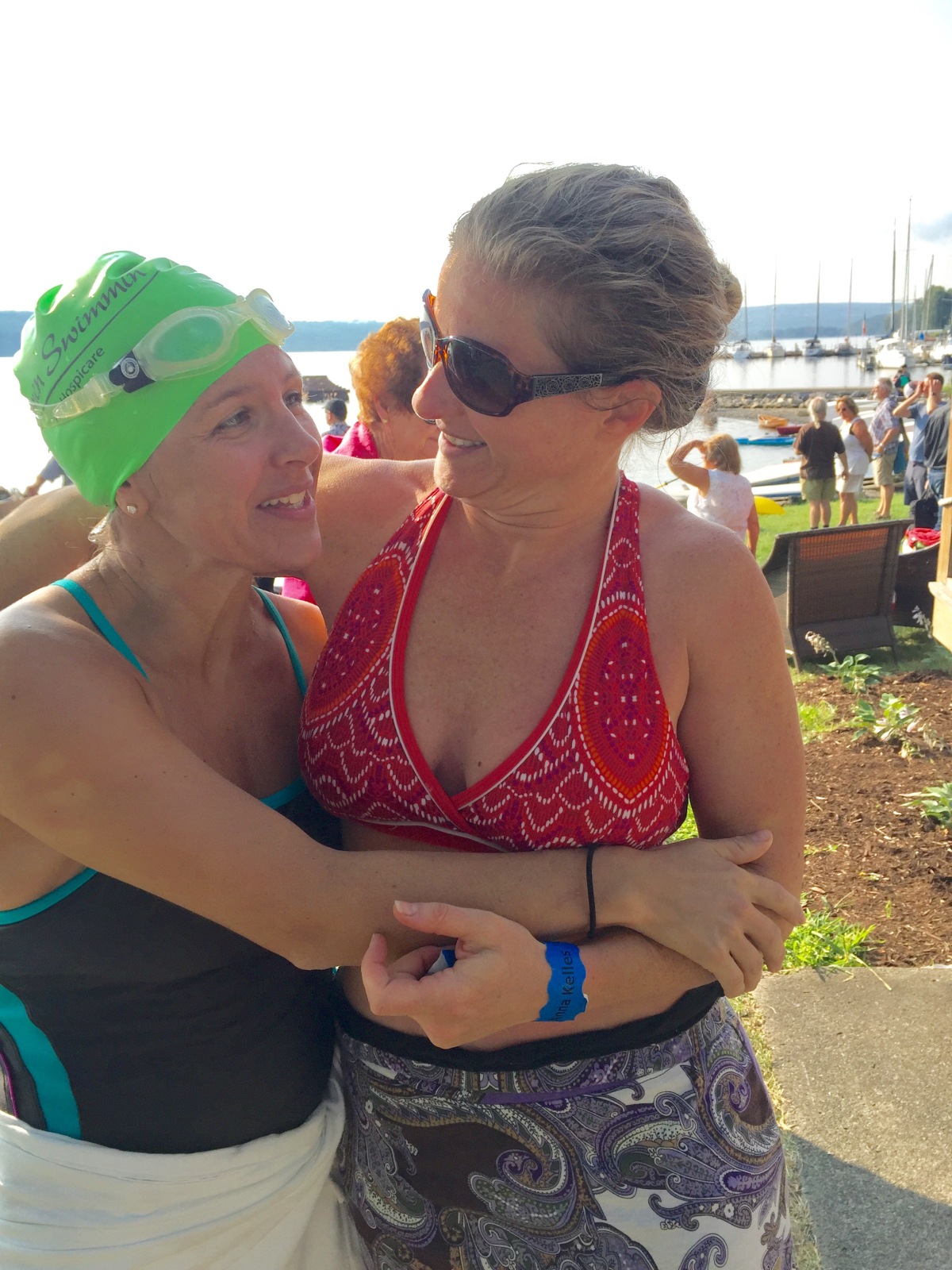 Post swim hug fest!