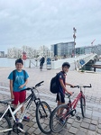 Kai and his brother biking in Copenhagen, Denmark