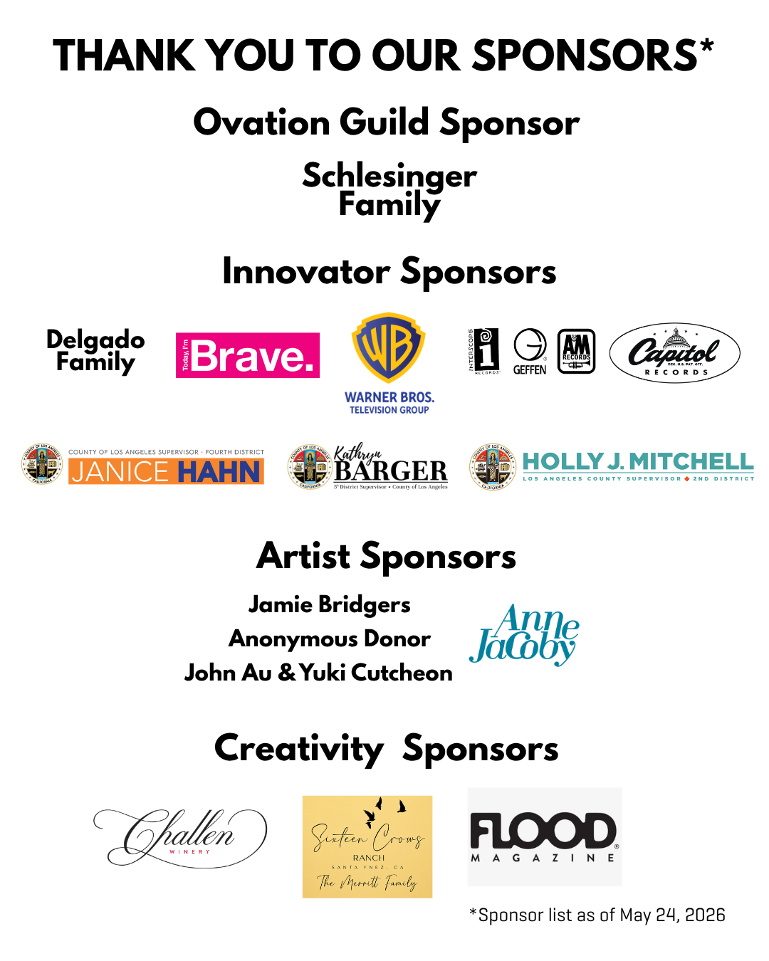 Sponsors of LACHSApalooza