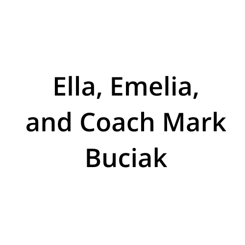 Ella, Emelia, and Coach Mark Buciak