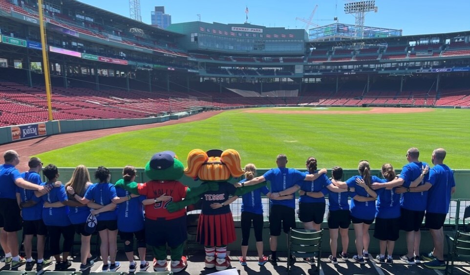 Special Olympics Law Enforcement Torch Run family picture Fenway 2024