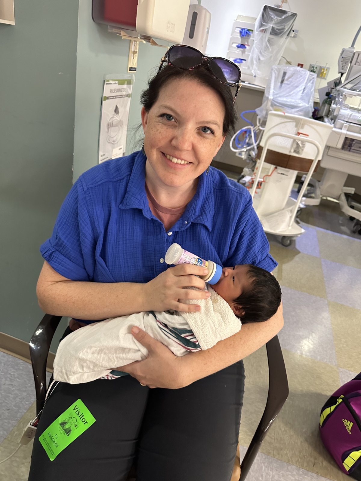 Luiza bottle feeding like a champ!