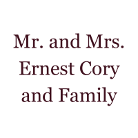 Mr. and Mrs. Ernest Cory and Family