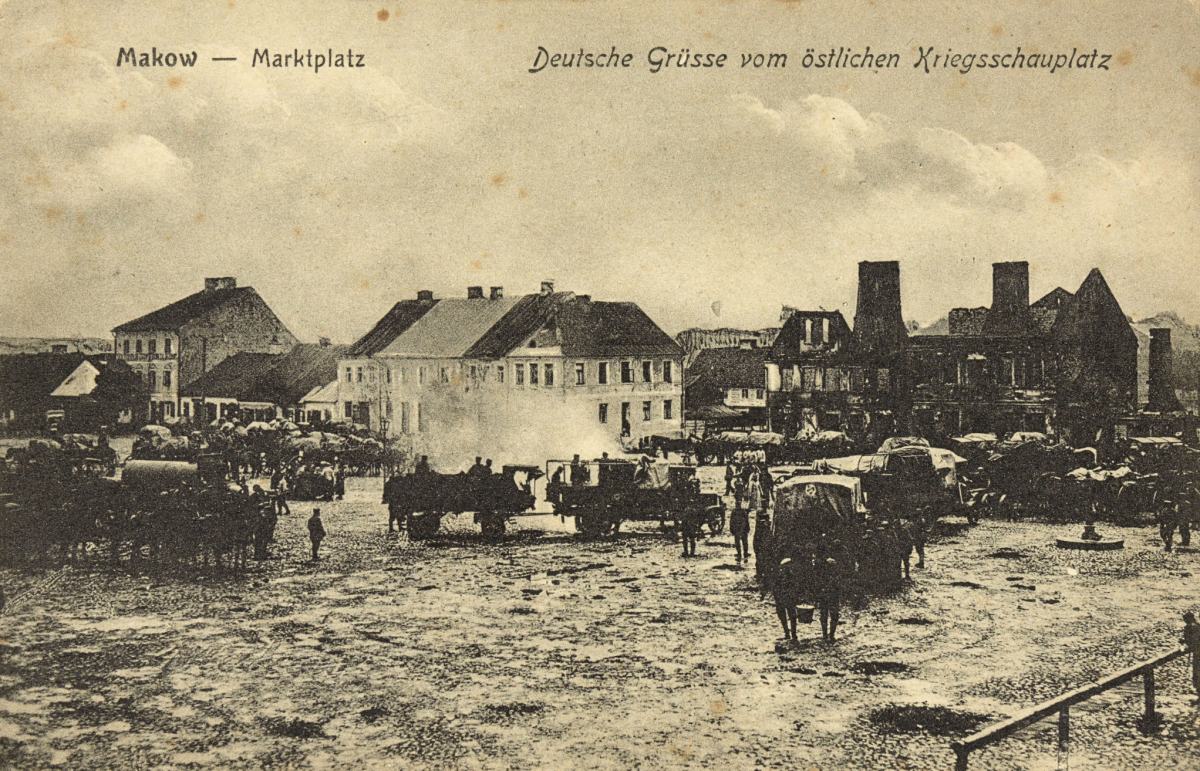 Market Square around Makow in 1914