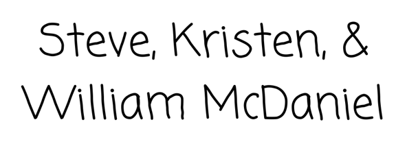 Steve, Kristen, and William McDaniel