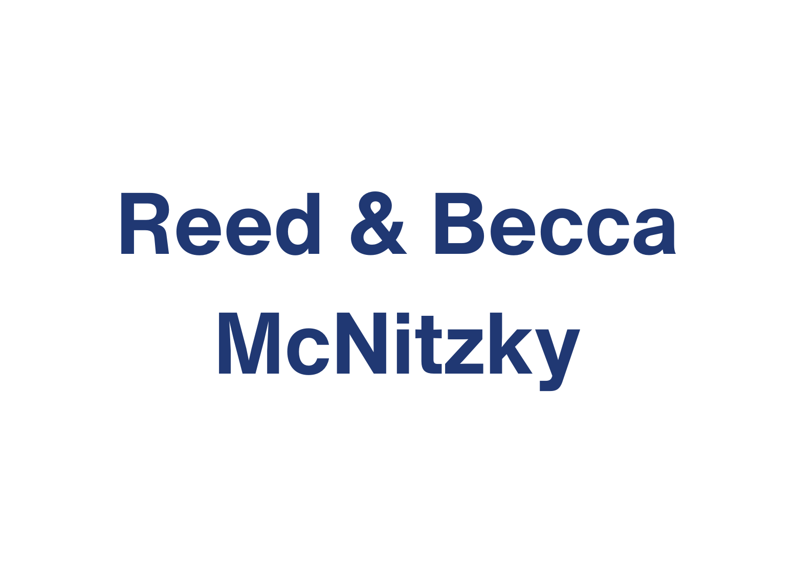 Rev. Reed & Becca McNitzky