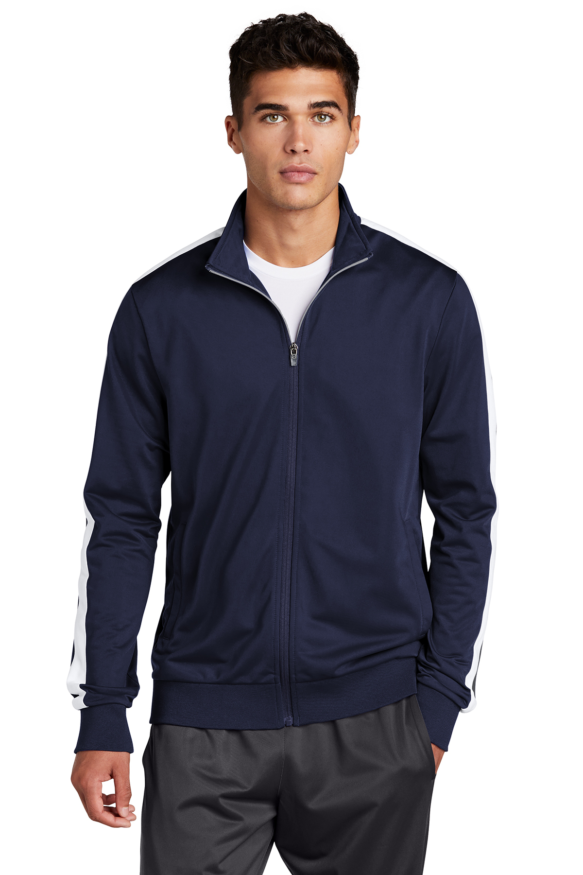 Item 19 - Men's Lightweight Jacket available in Black or Navy Blue with White stripe on sleeves